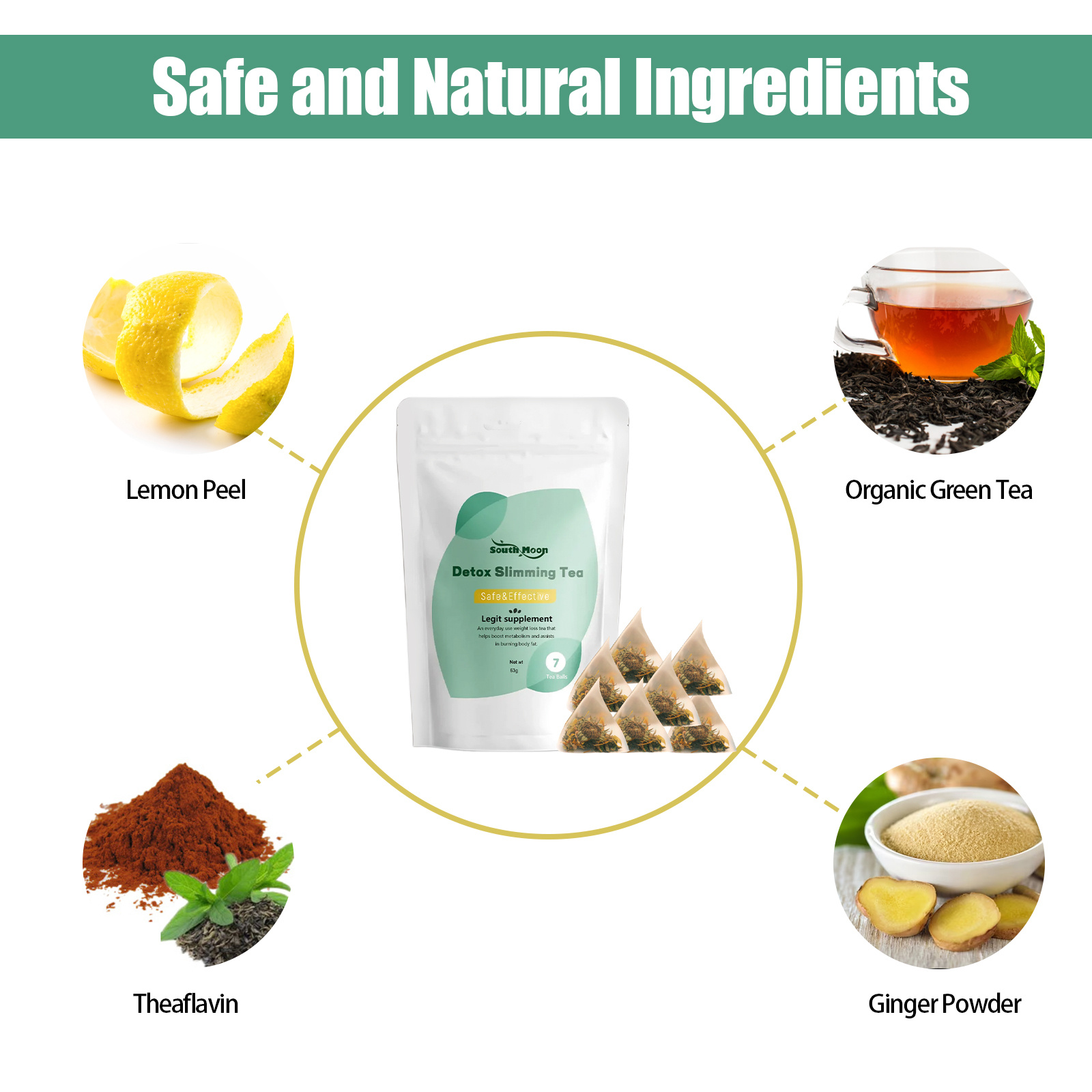 South Moon Detox Slimming Tea, Slim Intellectual Man Fit Little Stomach Small Pretty Waist Shaping - Image 4